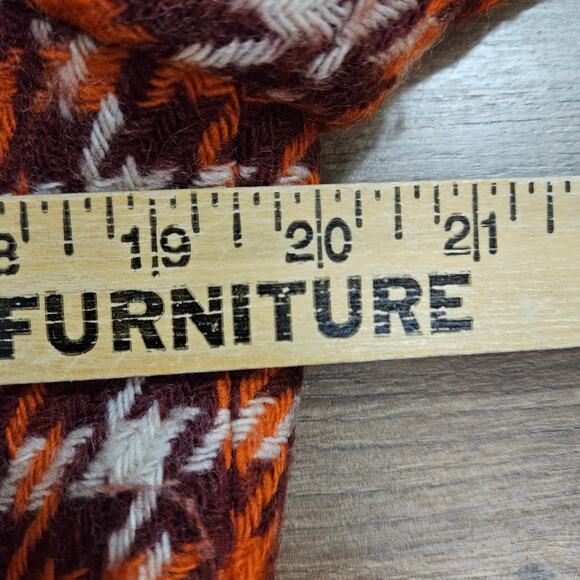 Banana Republic Wool Blend Houndstooth Jacket Medium Orange Red Winter Blazer - Picture 14 of 15